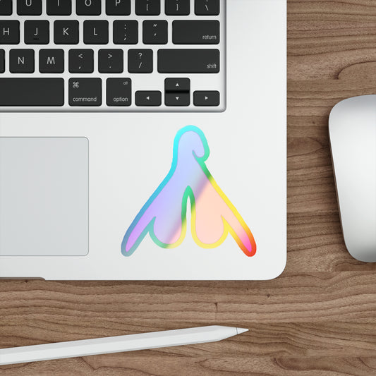 Wishbone Rainbow Holographic Die-cut Sticker