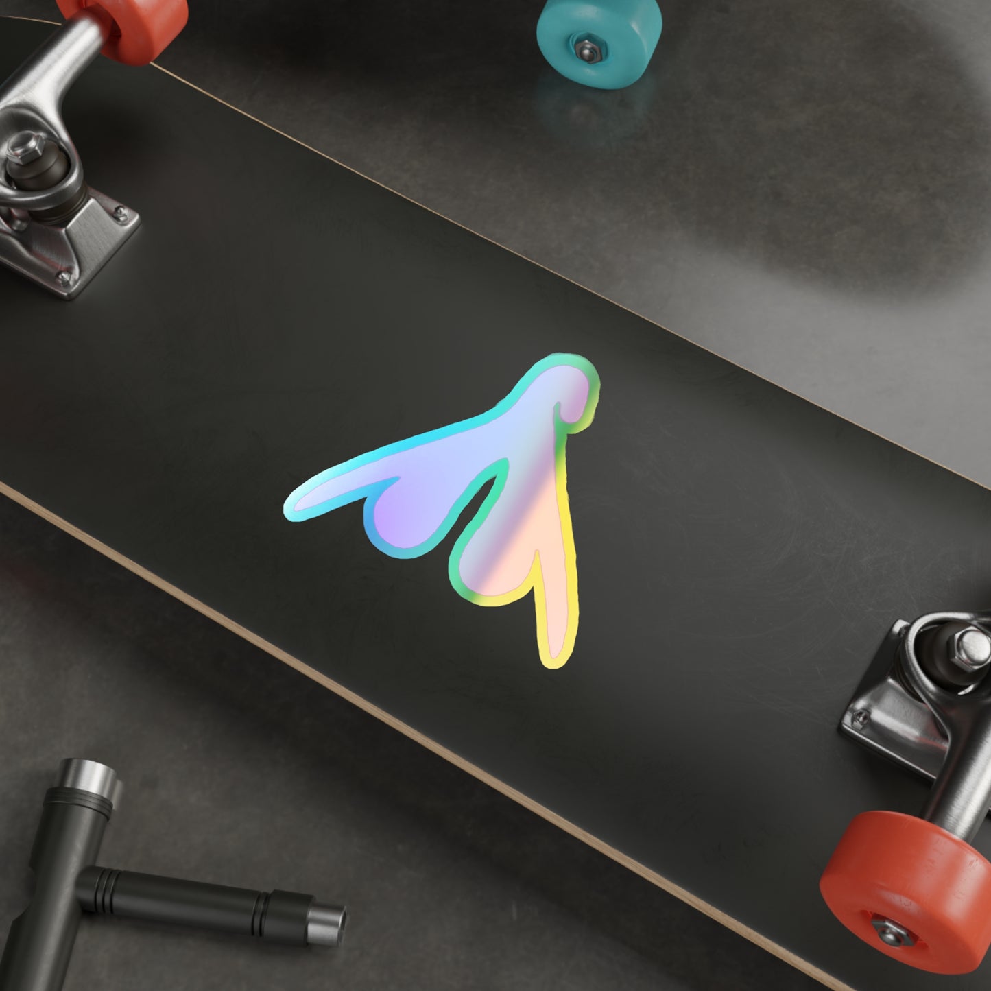 Wishbone Rainbow Holographic Die-cut Sticker